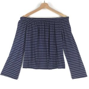 Off The Shoulder Top Nautical Striped